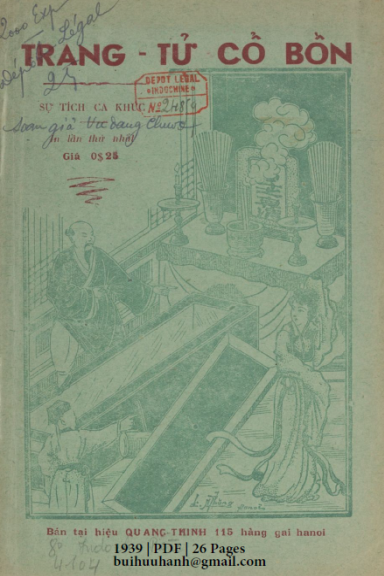 Trang Tử Cổ Bồn (NXB Quảng Thịnh 1939) - Vũ Đăng Chước, 26 Trang