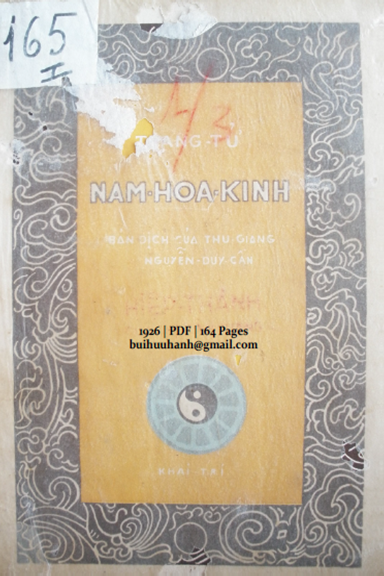Trang Tử Nam Hoa Kinh Quyển 1 (NXB Khai Trí 1962) - Nguyễn Duy Cần, 164 Trang