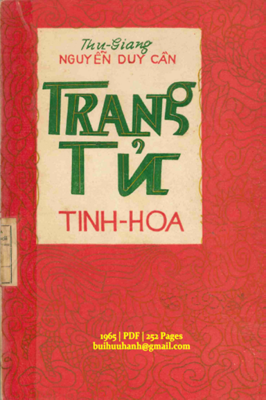 Trang Tử Tinh Hoa (NXB Khai Trí 1965) - Nguyễn Duy Cần, 252 Trang