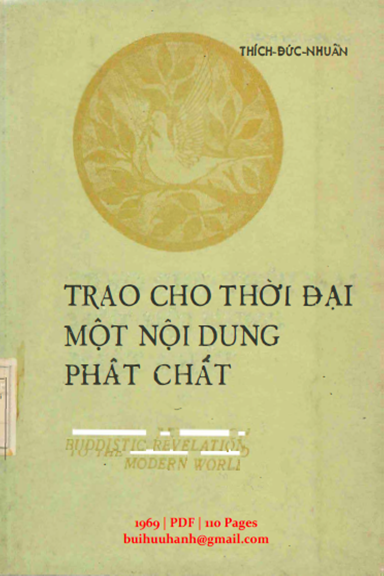 Trao Cho Thời Đại Một Nội Dung Phật Chất (NXB Đại Học Vạn Hạnh 1969) - Thích Đức Nhuận, 110 Trang