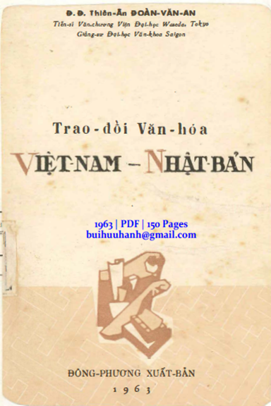Trao Đổi Văn Hóa Việt Nam-Nhật Bản (NXB Đông Phương 1963) - Đoàn Văn An, 150 Trang