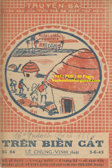 Trên Biển Cát (NXB Tân Dân 1943) - Lê Chung Vịnh, 40 Trang