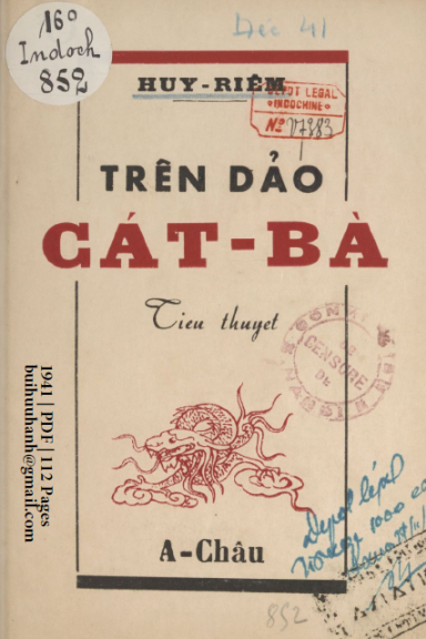 Trên Đảo Cát Bà (NXB Á Châu 1941) - Huy Riễm, 112 Trang