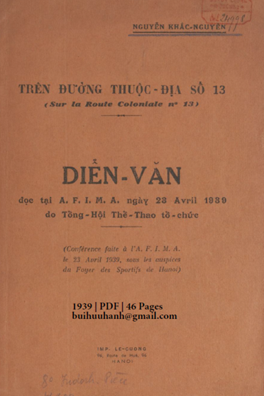 Trên Đường Thuộc Địa Số 13 (NXB Lê Cường 1939) - Nguyễn Khắc Nguyên, 46 Trang