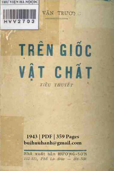 Trên Giốc Vật Chất (NXB Hương Sơn 1943) - Lê Văn Trương, 359 Trang