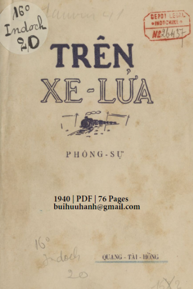 Trên Xe Lửa (NXB Đuốc Tuệ 1940) - Quang Tài Hồng, 76 Trang