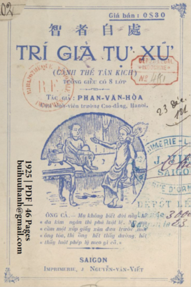 Trí Giả Tự Xữ (NXB Nguyễn Văn Viết 1925) - Phan Văn Hòa, 46 Trang