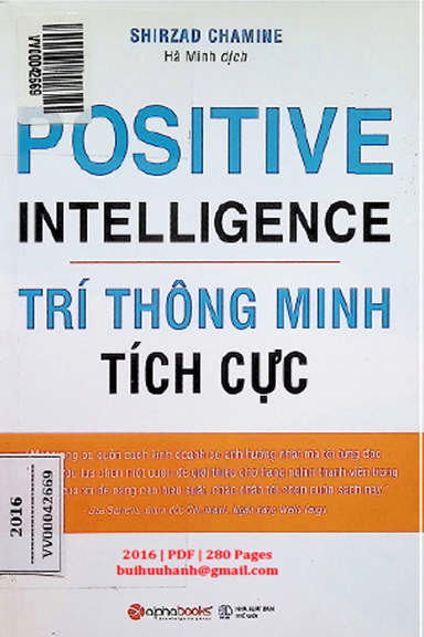 Trí Thông Minh Tích Cực (NXB Thế Giới 2016) - Shirzad Chamine, 280 Trang