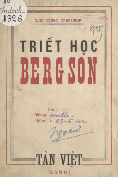 Triết Học Bergson (NXB Tân Việt 1942) - Lê Chí Thiệp, 116 Trang