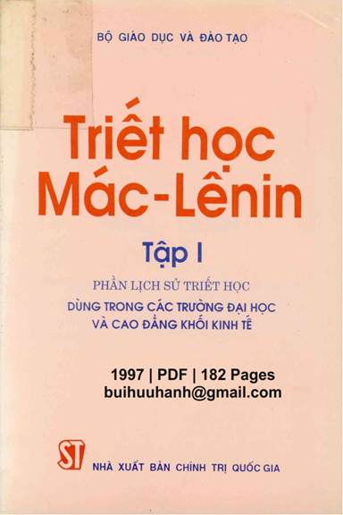 Triết Học Mác-Lênin Tập 1 (NXB Chính Trị 1997) - Vũ Ngọc Pha, 182 Trang