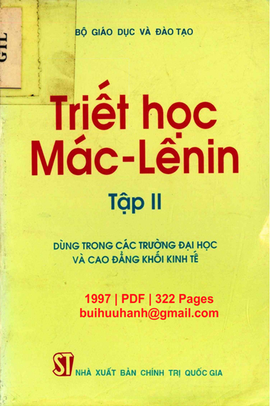 Triết Học Mác-Lênin Tập 2 (NXB Chính Trị 1997) - Vũ Ngọc Pha, 322 Trang