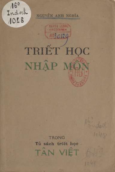 Triết Học Nhập Môn (NXB Tân Việt 1944) - Nguyễn Anh Nghĩa, 212 Trang