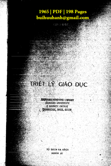 Triết Lý Giáo Dục (NXB Ra Khơi 1965) - Kim Định, 198 Trang