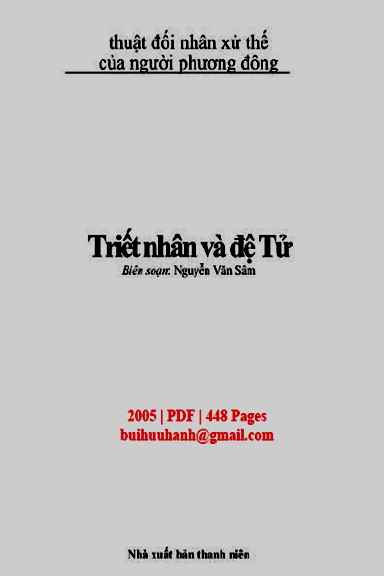 Triết Nhân Và Đệ Tử (NXB Thanh Niên 2005) - Nguyễn Văn Sâm, 448 Trang