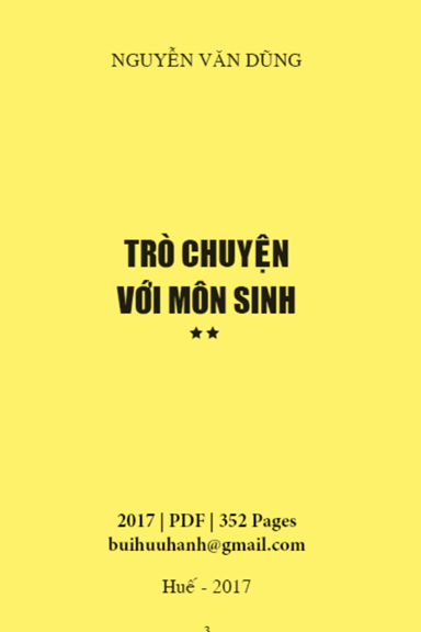 Trò Chuyện Với Môn Sinh Tập 2 (NXB Thuận Hóa 2017) - Nguyễn Văn Dũng, 352 Trang