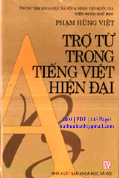 Trợ Từ Trong Tiếng Việt Hiện Đại (NXB Khoa Học Xã Hội 2003) - Phạm Hùng Việt, 243 Trang