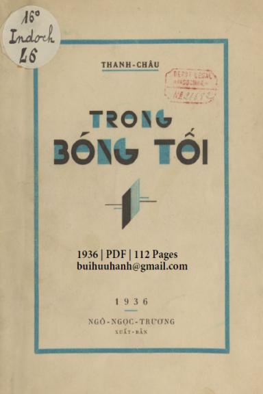 Trong Bóng Tối (NXB Trung Bắc Tân Văn 1936) - Thanh Châu, 112 Trang