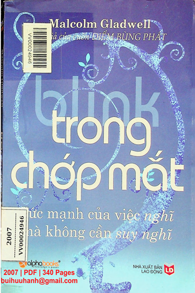 Trong Chớp Mắt (NXB Lao Động 2007) - Malcolm Gladwell, 340 Trang