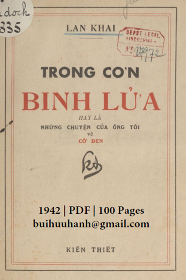 Trong Cơn Binh Lửa (NXB Kiến Thiết 1942) - Lan Khai, 100 Trang