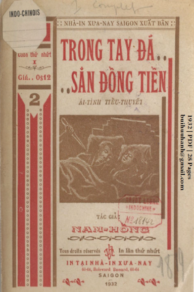 Trong Tay Đã Sẵn Đồng Tiền Cuốn 1-3 (NXB Xưa Nay 1932) - Nam Hồng, 84 Trang
