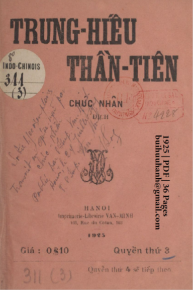 Trung Hiếu Thần Tiên Quyển 3 (NXB Văn Minh 1925) - Chúc Nhân, 36 Trang