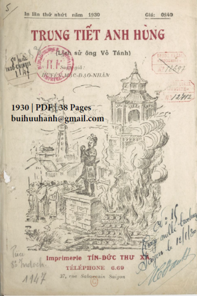 Trung Tiết Anh Hùng (NXB Tín Đức Thư Xã 1930) - Huyền Mặc, 38 Trang