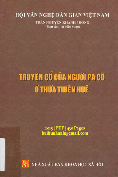Truyện Cổ Của Người Pa Cô Ở Thừa Thiên Huế (NXB Khoa Học Xã Hội 2015) - Trần Nguyễn Khánh Phong