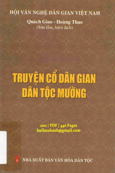 Truyện Cổ Dân Gian Dân Tộc Mường (NXB Văn Hóa Dân Tộc 2011) - Quách Giao, 440 Trang