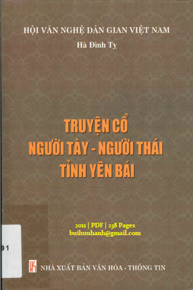 Truyện Cổ Người Tày-Người Thái Tỉnh Yên Bái (NXB Văn Hóa Thông Tin 2011) - Hà Đình Tỵ, 238 Trang