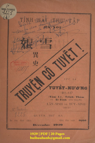 Truyện Cô Tuyết Quyển 3 (NXB Tĩnh Hải Thư Tập 1929) - Lãn Sinh, 20 Trang