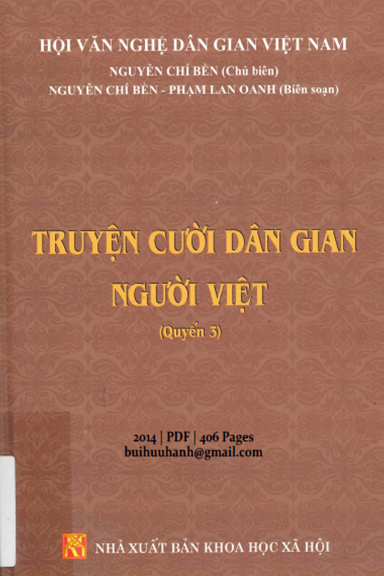 Truyện Cười Dân Gian Người Việt Quyển 3 (NXB Khoa Học Xã Hội 2014) - Nguyễn Chí Bền, 406 Trang