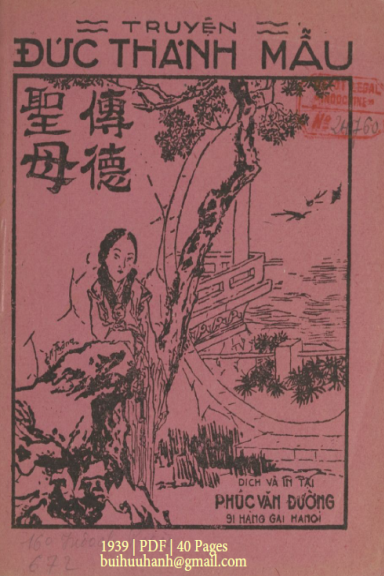 Truyện Đức Thánh Mẫu (NXB Phúc Văn Đường 1939) - Nhiều Tác Giả, 40 Trang