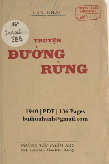 Truyện Đường Rừng (NXB Tân Dân 1940) - Lan Khai, 136 Trang