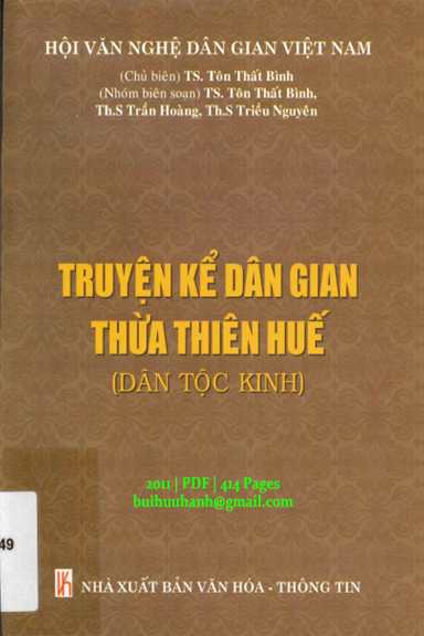 Truyện Kể Dân Gian Thừa Thiên Huế (NXB Văn Hóa Thông Tin 2011) - Tôn Thất Bình, 414 Trang