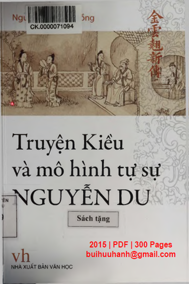 Truyện Kiều Và Mô Hình Tự Sự Nguyễn Du (NXB Văn Học 2015) - Nguyễn Thị Bích Hồng, 300 Trang