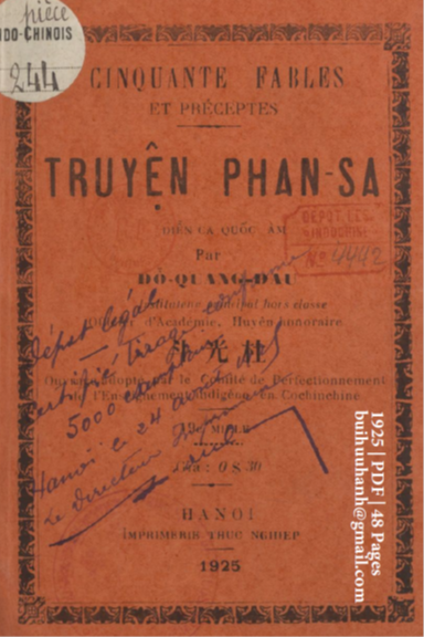 Truyện Phan Sa (NXB Thực Nghiệp 1925) - Đỗ Quang Đẩu, 48 Trang