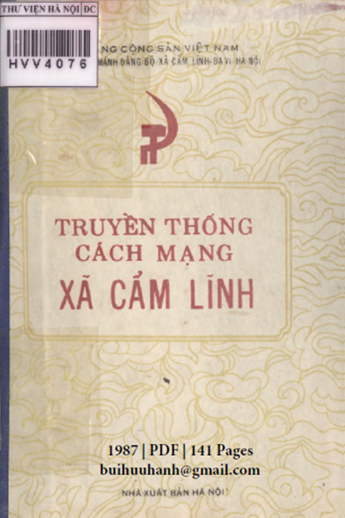 Truyền Thống Cách Mạng Xã Cẩm Lĩnh (NXB Hà Nội 1987) - Trần Mạnh Thụ, 141 Trang