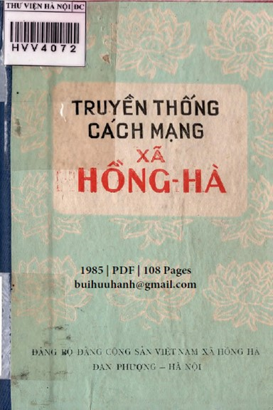 Truyền Thống Cách Mạng Xã Hồng Hà (NXB Hà Nội 1985) - Phạm Văn Thủy, 108 Trang