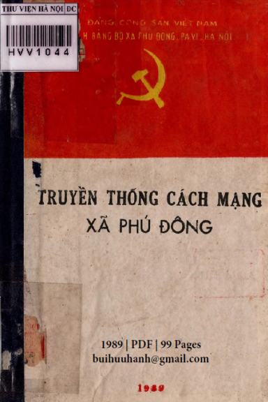 Truyền Thống Cách Mạng Xã Phú Đông (NXB Hà Nộin1989) - Phùng Công Ban, 99 Trang