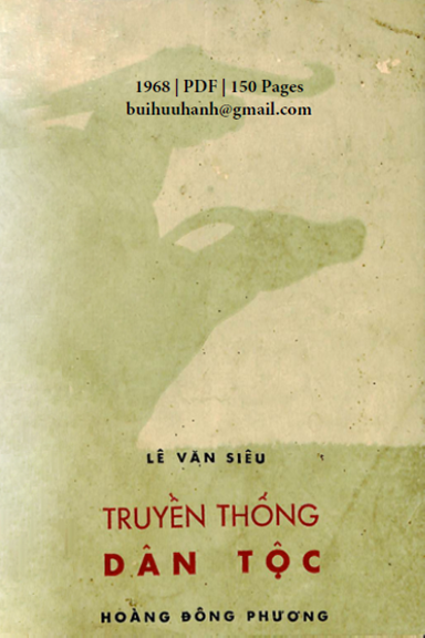 Truyền Thống Dân Tộc (NXB Hoàng Đông Phương 1968) - Lê Văn Siêu, 150 Trang