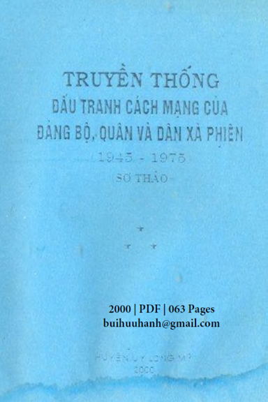 Truyền Thống Đấu Tranh Cách Mạng Của Đảng Bộ, Quân Và Dân Xà Phiên 1945-1975