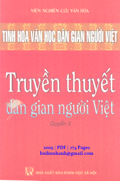 Truyền Thuyết Dân Gian Người Việt Quyển 5 (NXB Khoa Học Xã Hội 2009) - Kiều Thu Hoạch, 274 Trang