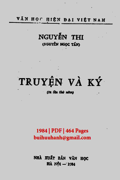 Truyện Và Ký (NXB Văn Học 1984) - Nguyễn Thi, 464 Trang