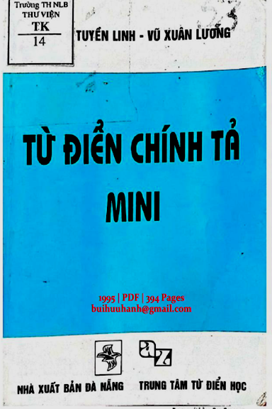 Từ Điển Chính Trả Mini (NXB Đà Nẵng 1995) - Hoàng Tuyền Linh, 394 Trang