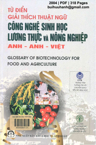 Từ Điển Giải Thích Thuật Ngữ Công Nghệ Sinh Học Lương Thực Và Nông Nghiệp - A. Zaid, 318 Trang