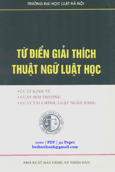 Từ Điển Giải Thích Thuật Ngữ Luật Học-Luật Kinh Tế, Luật Môi Trường, Luật Tài Chính, Luật Ngân Hàng