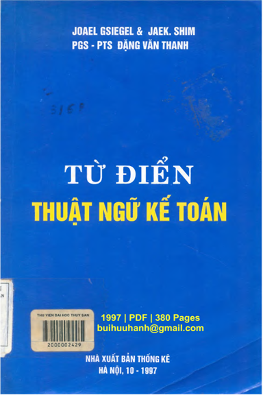 Từ Điển Thuật Ngữ Kế Toán (NXB Thống Kê 1997) - Joael Gsiegel, 380 Trang