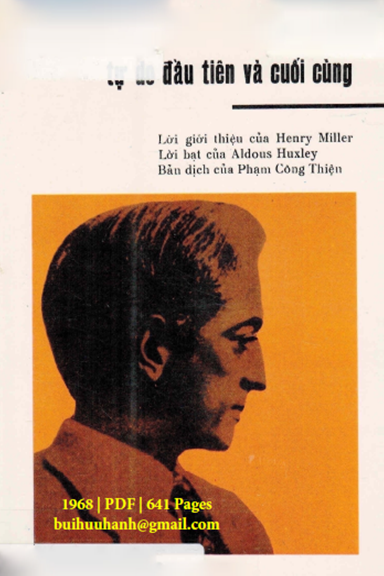 Tự Do Đầu Tiên Và Cuối Cùng (NXB An Tiêm 1968) - Jiddu Krishnamurti, 641 Trang