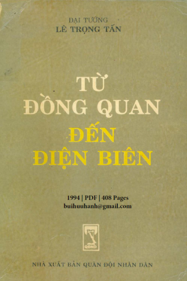 Từ Đồng Quan Đến Điện Biên (NXB Quân Đội 1994) - Lê Trọng Tấn, 408 Trang