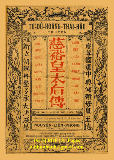 Từ Dủ Hoàng Thái Hậu Truyện (NXB Sài Gòn 1913) - Nguyễn Liên Phong, 81 Trang
